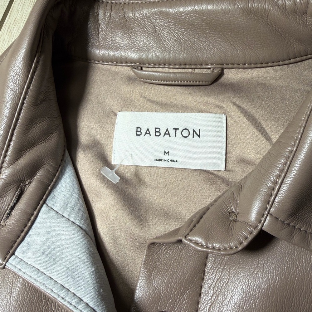Aritzia Babaton Medium Faux Leather Pelli Shirt Jacket new without tags - Picture 16 of 16